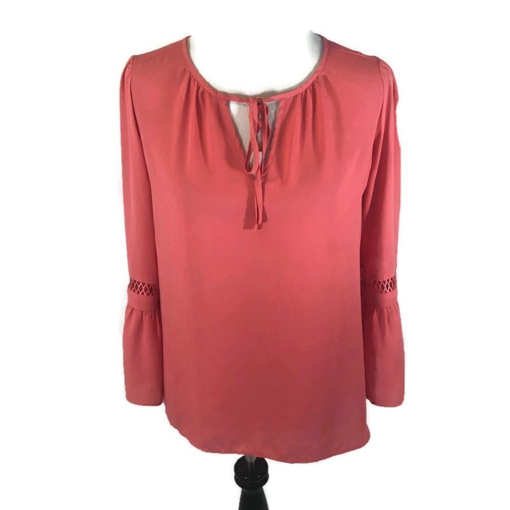 Sheer Light Coral Loft Outlet Blouse Size XS